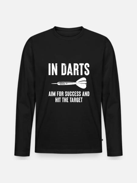 Strebe im Dartsport nach Erfolg und triff das Ziel - Premium økologisk langærmet T-shirt til mænd - sort
