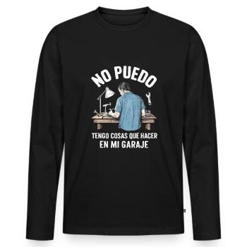 I Can't Got Things To Do In My Garage - Men's Premium Organic Long Sleeve Shirt - black - Front - Nico (187cm)