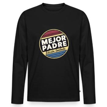Meilleur père en édition limitée - T-shirt manches longues Premium bio Homme - noir - Devant - Nico (187cm)