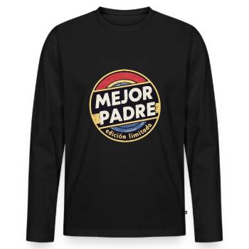 Meilleur père en édition limitée - T-shirt manches longues Premium bio Homme - noir - Devant - Nico (187cm)