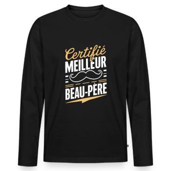 Certified Best Father-in-Law Humor Father's Day - Men's Premium Organic Long Sleeve Shirt - black - Front - Nico (187cm)