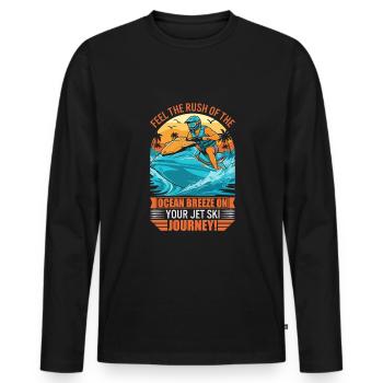 Spüren Sie das Rauschen der Meeresbrise auf Ihrem Jetski - Männer Premium Bio Langarmshirt - Schwarz - Vorne - Nico (187cm)