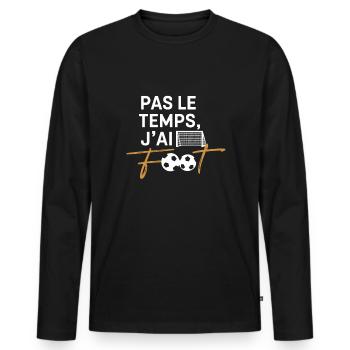 No Time I Have Soccer Gift Footballer - Men's Premium Organic Long Sleeve Shirt - black - Front - Nico (187cm)