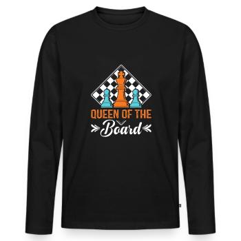 Dame des Bretts. - Männer Premium Bio Langarmshirt - Schwarz - Vorne - Nico (187cm)