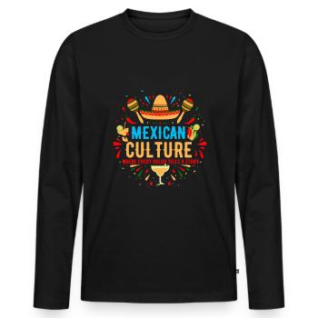 Mexican culture: Where every color tells a story. - Men's Premium Organic Long Sleeve Shirt - black - Front - Nico (187cm)
