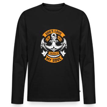 God’s love is the anchor of my soul. - Men's Premium Organic Long Sleeve Shirt - black - Front - Nico (187cm)