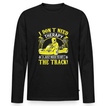 I don’t need therapy; I just need to hit the track - Men's Premium Organic Long Sleeve Shirt - black - Front - Nico (187cm)