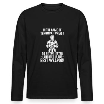 In the game, I prefer to be the jester - Men's Premium Organic Long Sleeve Shirt - black - Front - Nico (187cm)