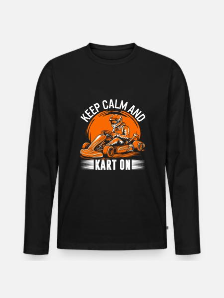 Keep calm and kart on! - Men's Premium Organic Long Sleeve Shirt - black