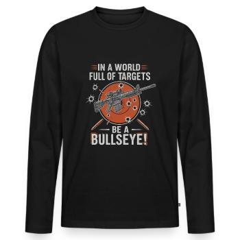 In a world full of targets, be a bullseye! - Men's Premium Organic Long Sleeve Shirt - black - Front - Nico (187cm)