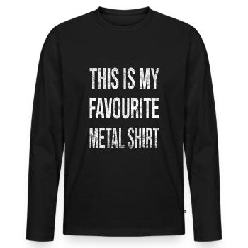 This is my favourite metal shirt - Männer Premium Bio Langarmshirt - Schwarz - Vorne - Nico (187cm)
