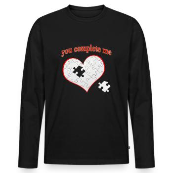 Nous sommes complets - T-shirt manches longues Premium bio Homme - noir - Devant - Nico (187cm)