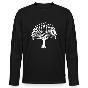 L’arbre blanc - T-shirt manches longues Premium bio Homme - noir - Devant - Nico (187cm)