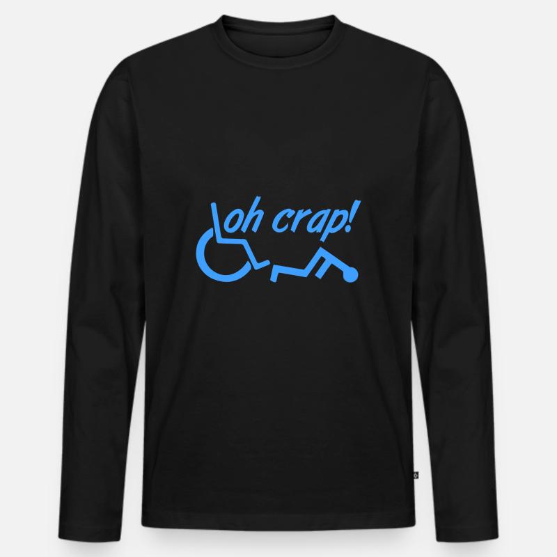 OH CRAP! - Männer Premium Bio Langarmshirt - Schwarz