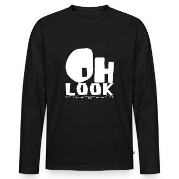 Oh Look - Men's Premium Organic Long Sleeve Shirt - black - Front - Nico (187cm)