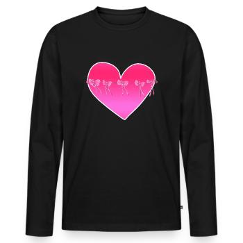 heart grinding pink symbol love - Men's Premium Organic Long Sleeve Shirt - black - Front - Nico (187cm)
