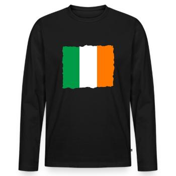 Irland Flagge Vintage Irische Fahne Dublin - Männer Premium Bio Langarmshirt - Schwarz - Vorne - Nico (187cm)