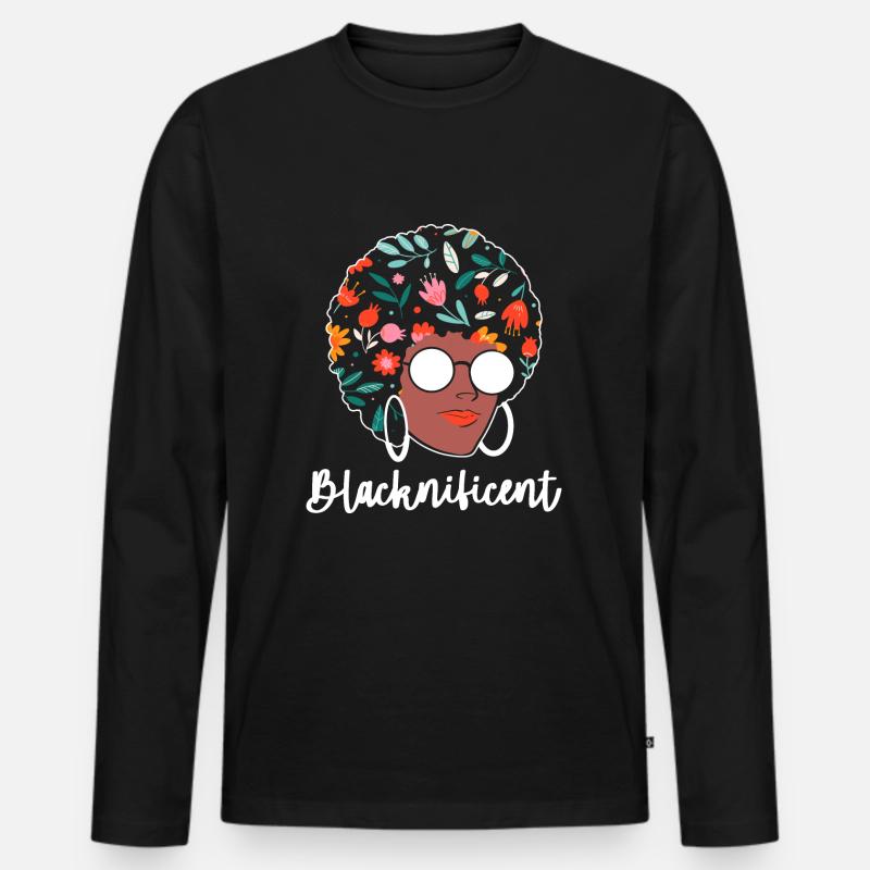 Afro Latina - Männer Premium Bio Langarmshirt - Schwarz