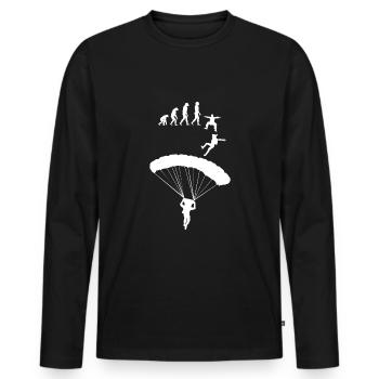 Skydiving Evolution Skydiver - Men's Premium Organic Long Sleeve Shirt - black - Front - Nico (187cm)