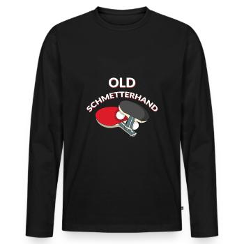 Old Schmetterhand Tischtennis - Männer Premium Bio Langarmshirt - Schwarz - Vorne - Nico (187cm)