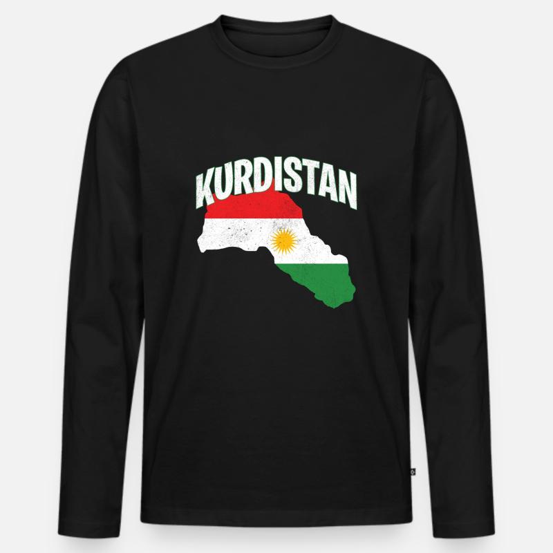 Kurdistan - Männer Premium Bio Langarmshirt - Schwarz