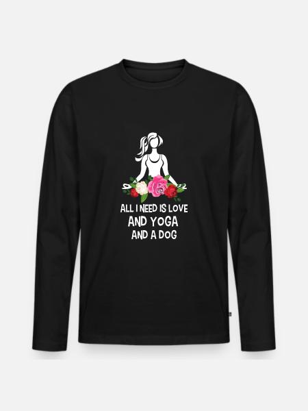 Yoga dogs - Men's Premium Organic Long Sleeve Shirt - black