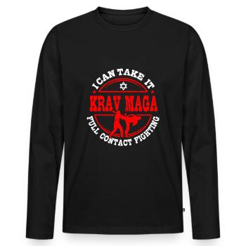 Krav Maga Geschenkidee - Männer Premium Bio Langarmshirt - Schwarz - Vorne - Nico (187cm)