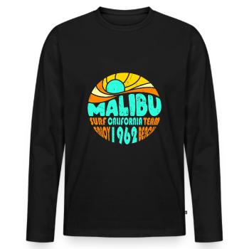 Malibu California Hippie - Männer Premium Bio Langarmshirt - Schwarz - Vorne - Nico (187cm)