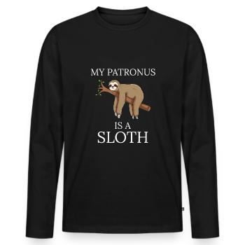 Mon Patronus est un protecteur de refroidissement paresseux paresseux - T-shirt manches longues Premium bio Homme - noir - Devant - Nico (187cm)