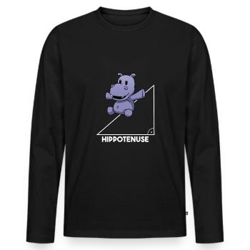 Hippotenuse Mathematik Lehrer Pythagoras Nilpferd - Männer Premium Bio Langarmshirt - Schwarz - Vorne - Nico (187cm)