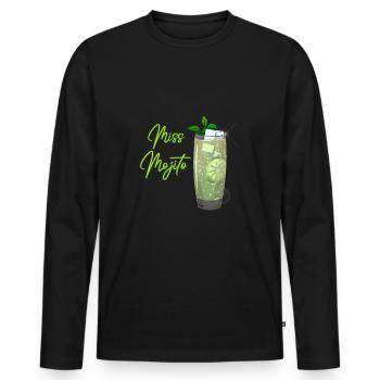 Miss Mojito Party Cocktail - Men's Premium Organic Long Sleeve Shirt - black - Front - Nico (187cm)