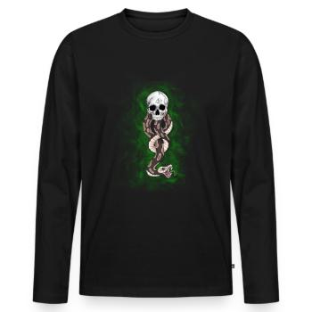 Marque sombre - T-shirt manches longues Premium bio Homme - noir - Devant - Nico (187cm)