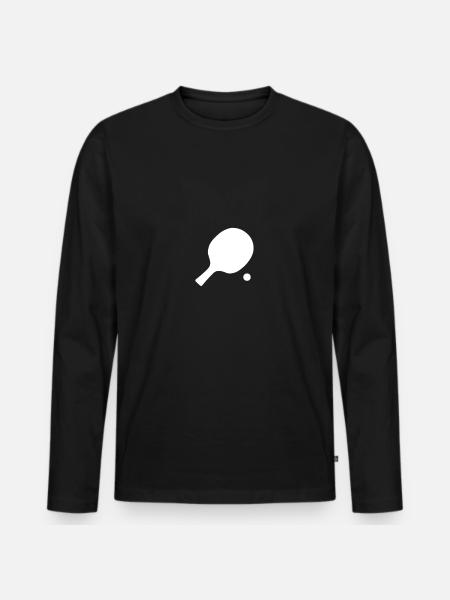 Table tennis racket and table tennis over white - Men's Premium Organic Long Sleeve Shirt - black