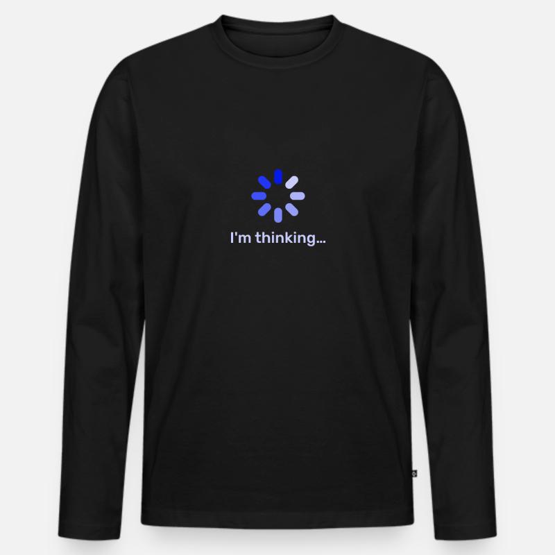 I'm Thinking - Männer Premium Bio Langarmshirt - Schwarz