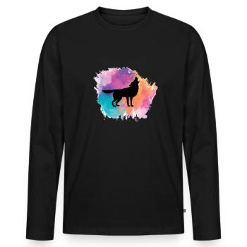 Wolf Dog Animal Wolves Pack Wilderness Forest Animals - Men's Premium Organic Long Sleeve Shirt - black - Front - Nico (187cm)