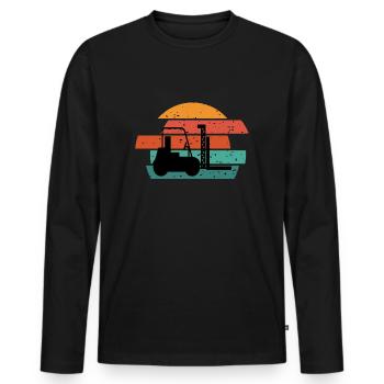 Conducteur de chariot élévateur chariot élévateur chariot élévateur - T-shirt manches longues Premium bio Homme - noir - Devant - Nico (187cm)