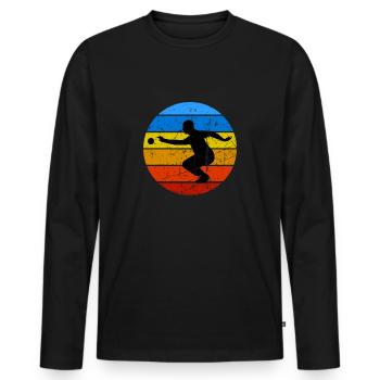 Boule Pétanque pétanque boule boule boule - T-shirt manches longues Premium bio Homme - noir - Devant - Nico (187cm)