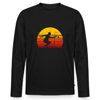Boule Pétanque pétanque boule boule boule - T-shirt manches longues Premium bio Homme - noir - Devant - Nico (187cm)
