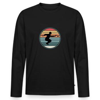Boule Pétanque pétanque boule boule boule - T-shirt manches longues Premium bio Homme - noir - Devant - Nico (187cm)