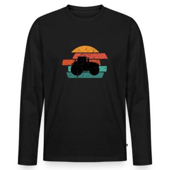 Tractor Farmer Trecker Farm Farm Farm Farm Yard - Men's Premium Organic Long Sleeve Shirt - black - Front - Nico (187cm)