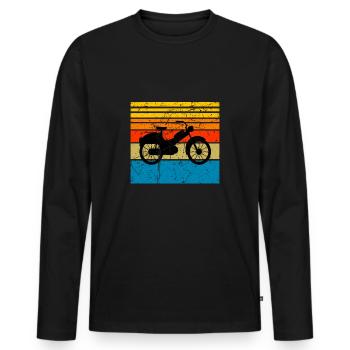 Mobylette Mobylette Mobylette Mobylette Mokick - T-shirt manches longues Premium bio Homme - noir - Devant - Nico (187cm)