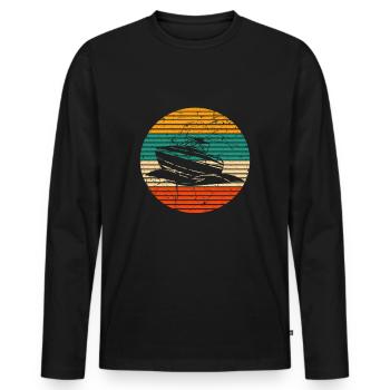 Bateau bateau bateau bateau bateau - T-shirt manches longues Premium bio Homme - noir - Devant - Nico (187cm)