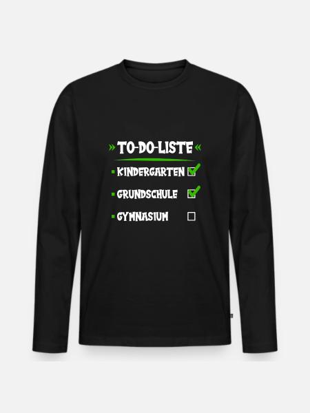 Schulwechsel 5. Klasse - Männer Premium Bio Langarmshirt - Schwarz