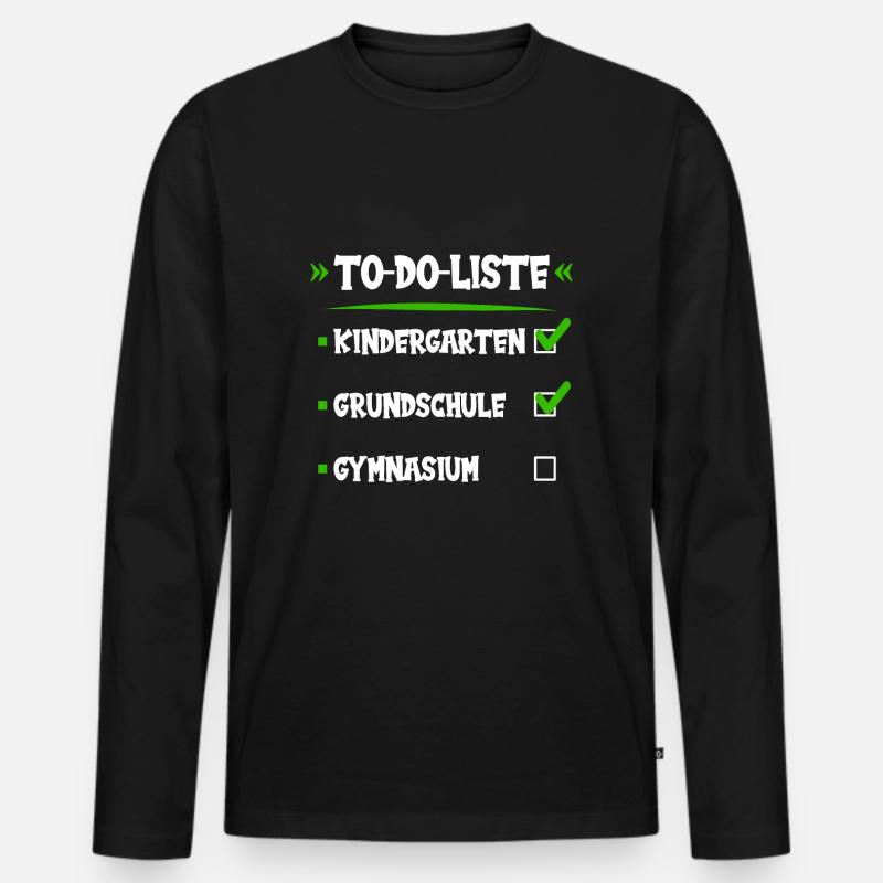 Schulwechsel 5. Klasse - Männer Premium Bio Langarmshirt - Schwarz