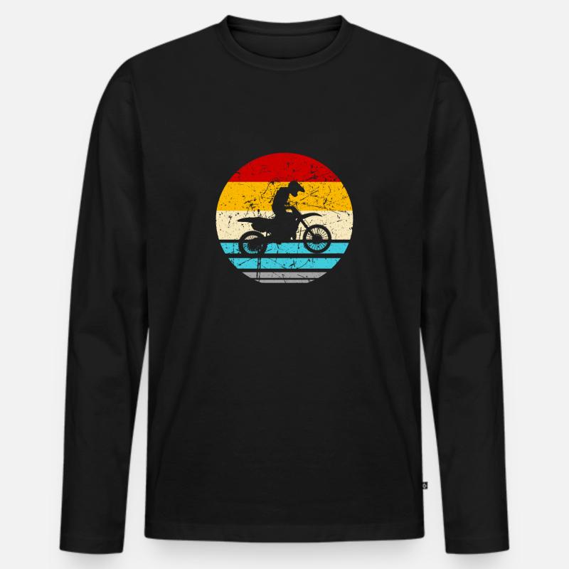 Motorcross Kinder - Männer Premium Bio Langarmshirt - Schwarz