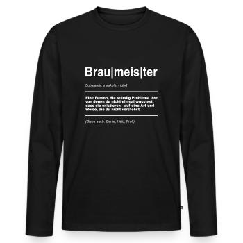 Bier selber brauen - Männer Premium Bio Langarmshirt - Schwarz - Vorne - Nico (187cm)