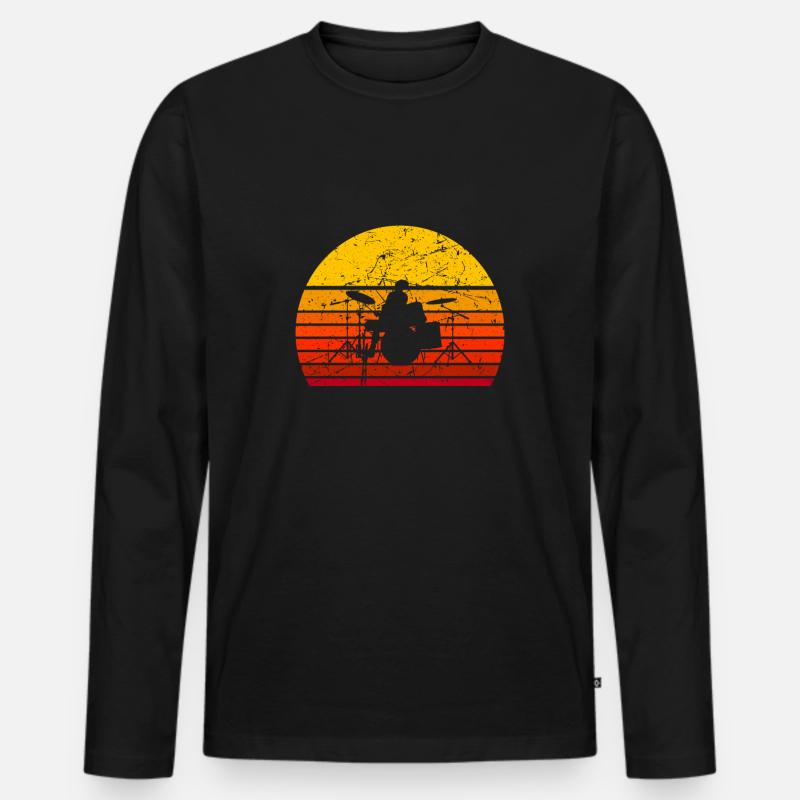 Schlagzeug Kinder - Männer Premium Bio Langarmshirt - Schwarz