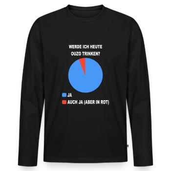 Ouzo Griechenland Alkohol - Männer Premium Bio Langarmshirt - Schwarz - Vorne - Nico (187cm)
