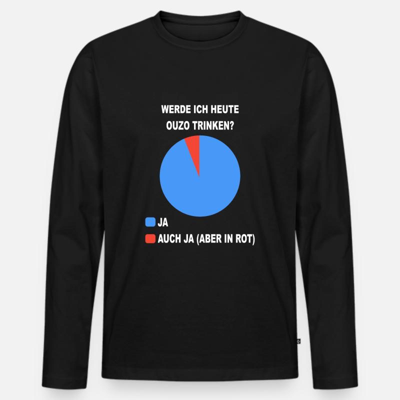 Ouzo Griechenland Alkohol - Männer Premium Bio Langarmshirt - Schwarz