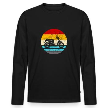 Motorroller Rollerfahrer Motorrad - Männer Premium Bio Langarmshirt - Schwarz - Vorne - Nico (187cm)